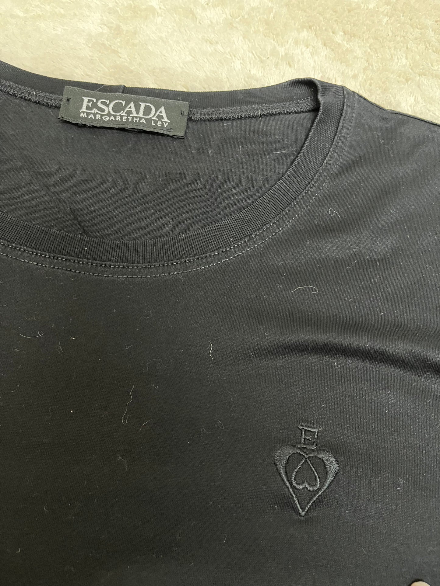 T-shirt Escada by Margaretha Ley - Logo brodé ton sur ton