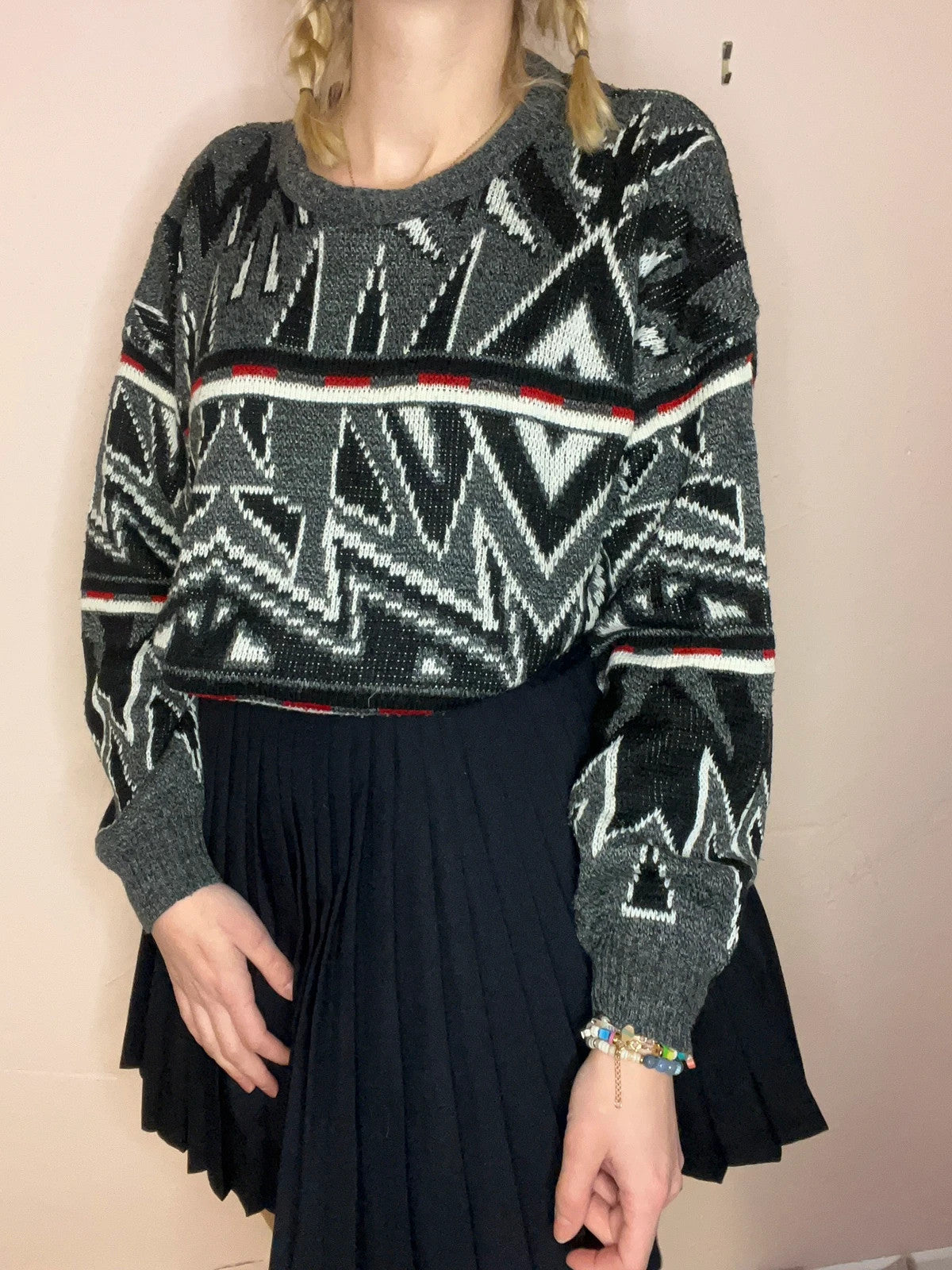 Pull vintage à motifs