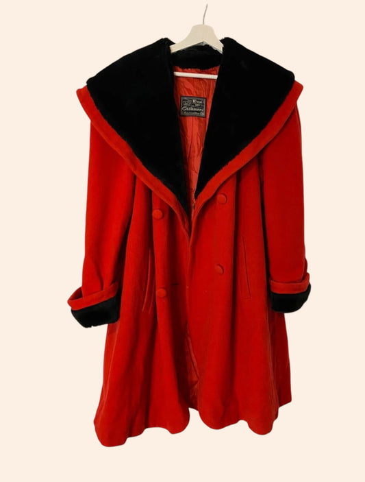 Manteau/Cape vintage en laine et cachemire