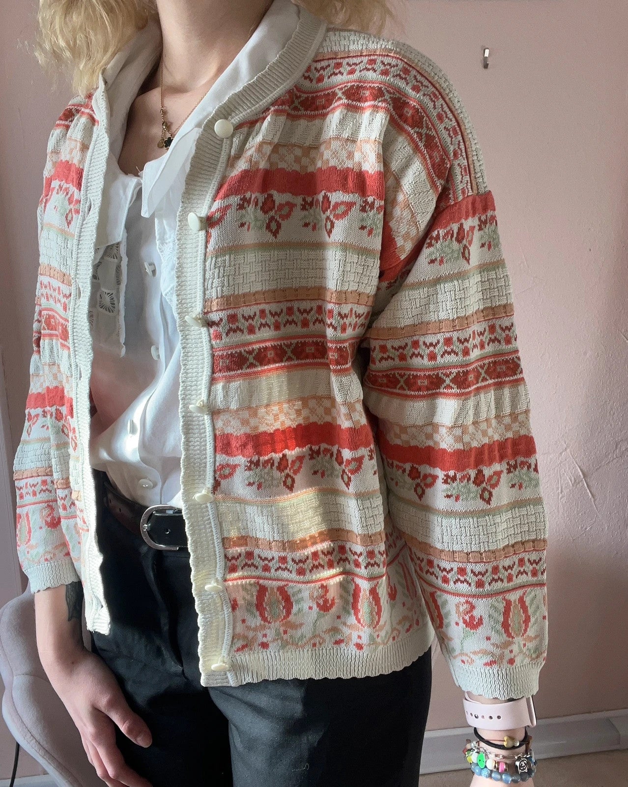 Cardigan vintage à fleurs