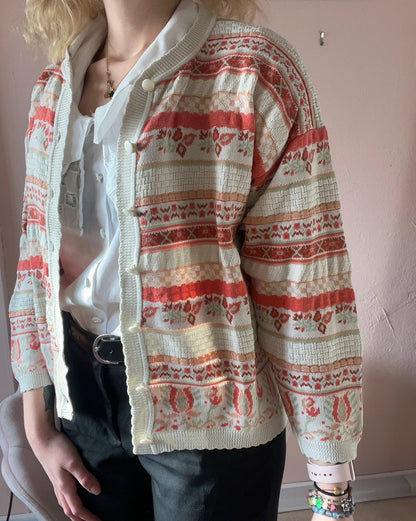 Cardigan vintage à fleurs