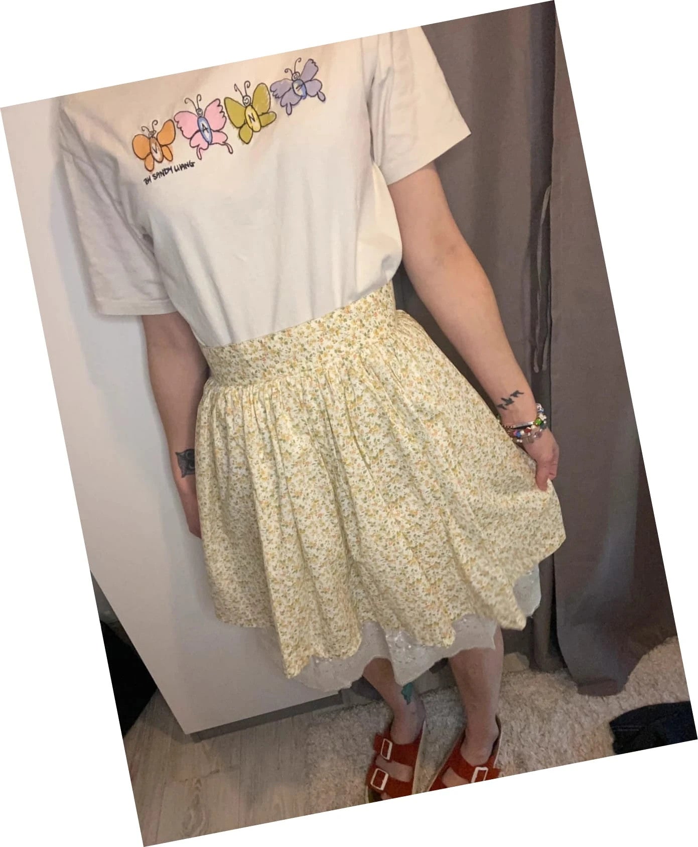 Jupe vintage à fleurs