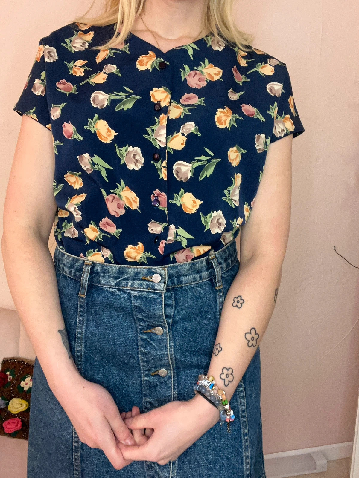 Blouse vintage à fleurs