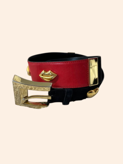 Ceinture Escada vintage avec détails dorés, pièce rare
