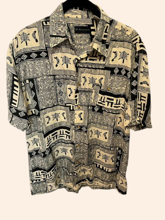 Chemisette vintage motifs tortue