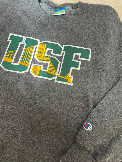 Sweat crewneck Champion vintage universitaire - Logo brodé