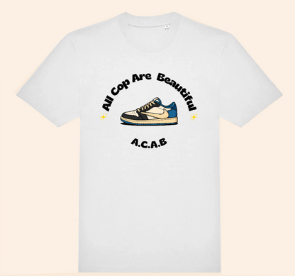 T-shirt ACAB ALL COP ARE BEAUTIFUL Blanc