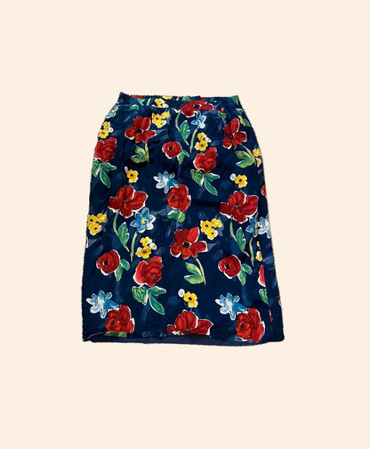 Jupe crayon à fleurs vintage