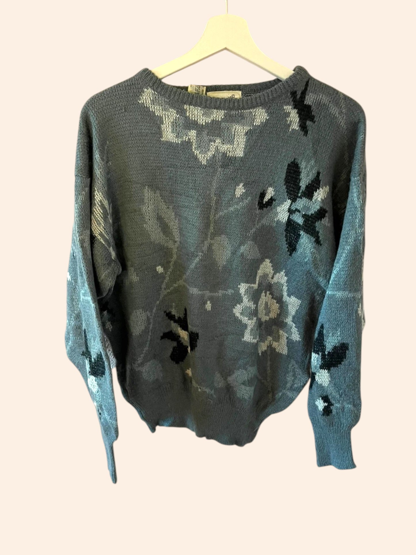 Pull vintage à fleurs
