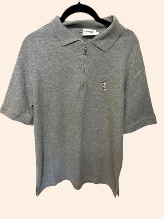 Polo vintage Disneyland Paris 1/4 zip - Mickey brodé